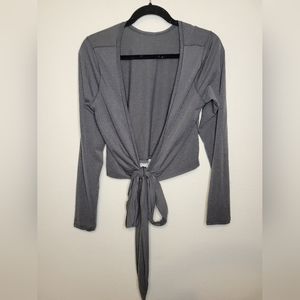 Lululemon Like New Dark Gray Long Sleeve Ballet Wrap Crop Size 8